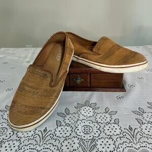 Lauren Ralph Lauren Janis Slip On Sneakers Loafers Sz Brown Woven Jute